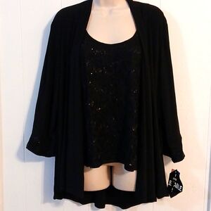 Cardigan with attached Sequin tank top.
